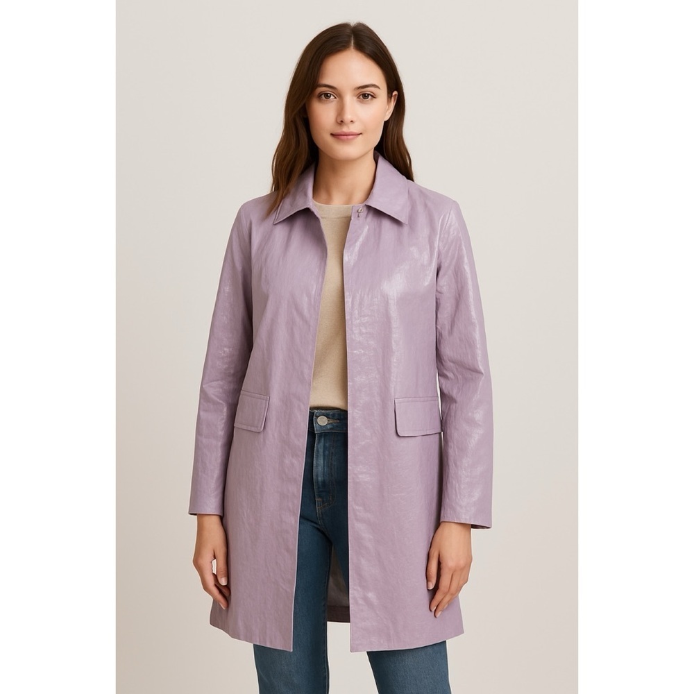 Tory Burch Retro Peter Pan Collar Rain Coat Jacket​​​​​​​